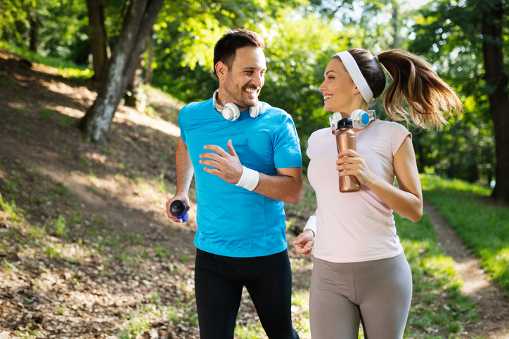 growing together couple exercising