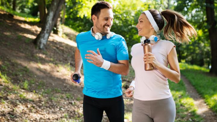 growing together couple exercising